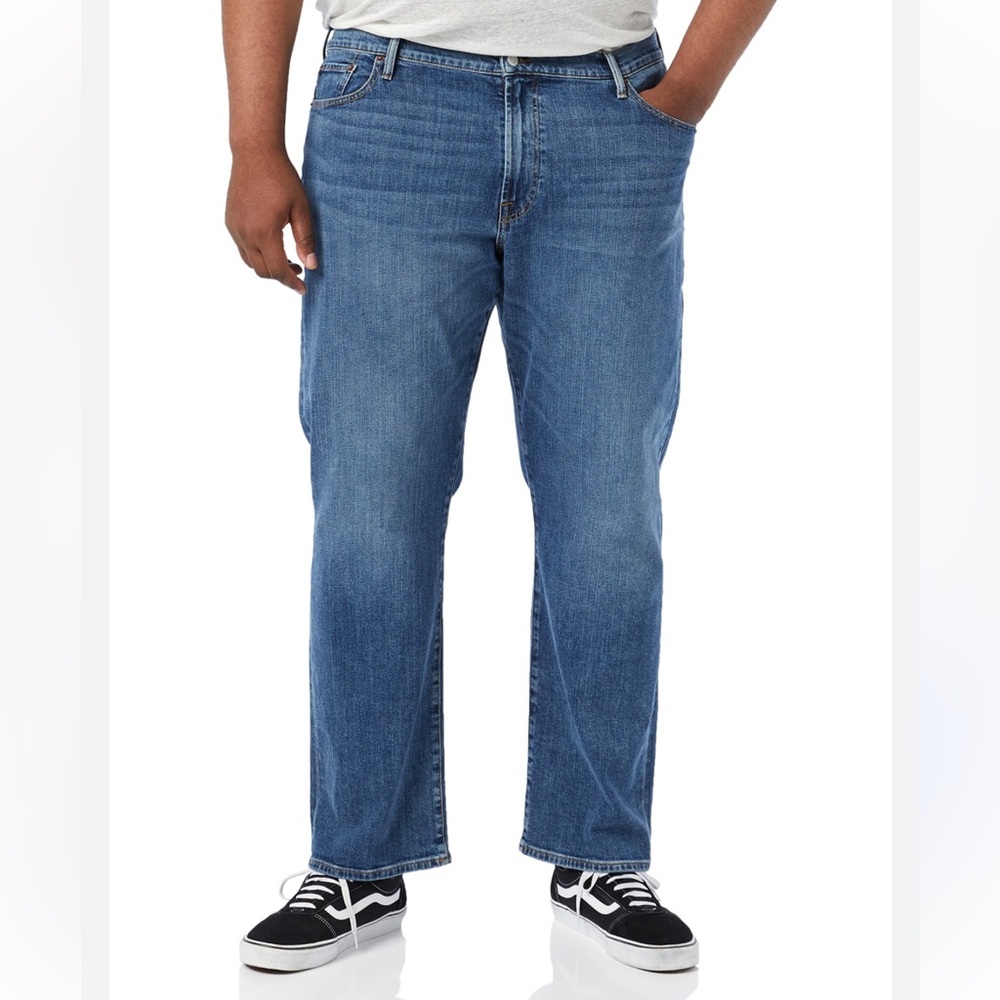 Men's Relaxed Fit Blue Jeans - Size 42 x 30